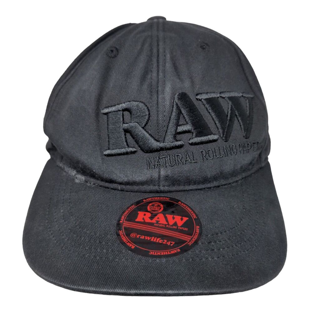 Raw Natural Rolling Papers Snapback Hat Black One Size Embroidered